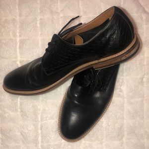 Aldo Sodano Weave Derby Shoes In Black Leather / box 25